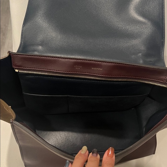 Celine trapeze medium, suede, olive black and brown - Picture 10 of 10